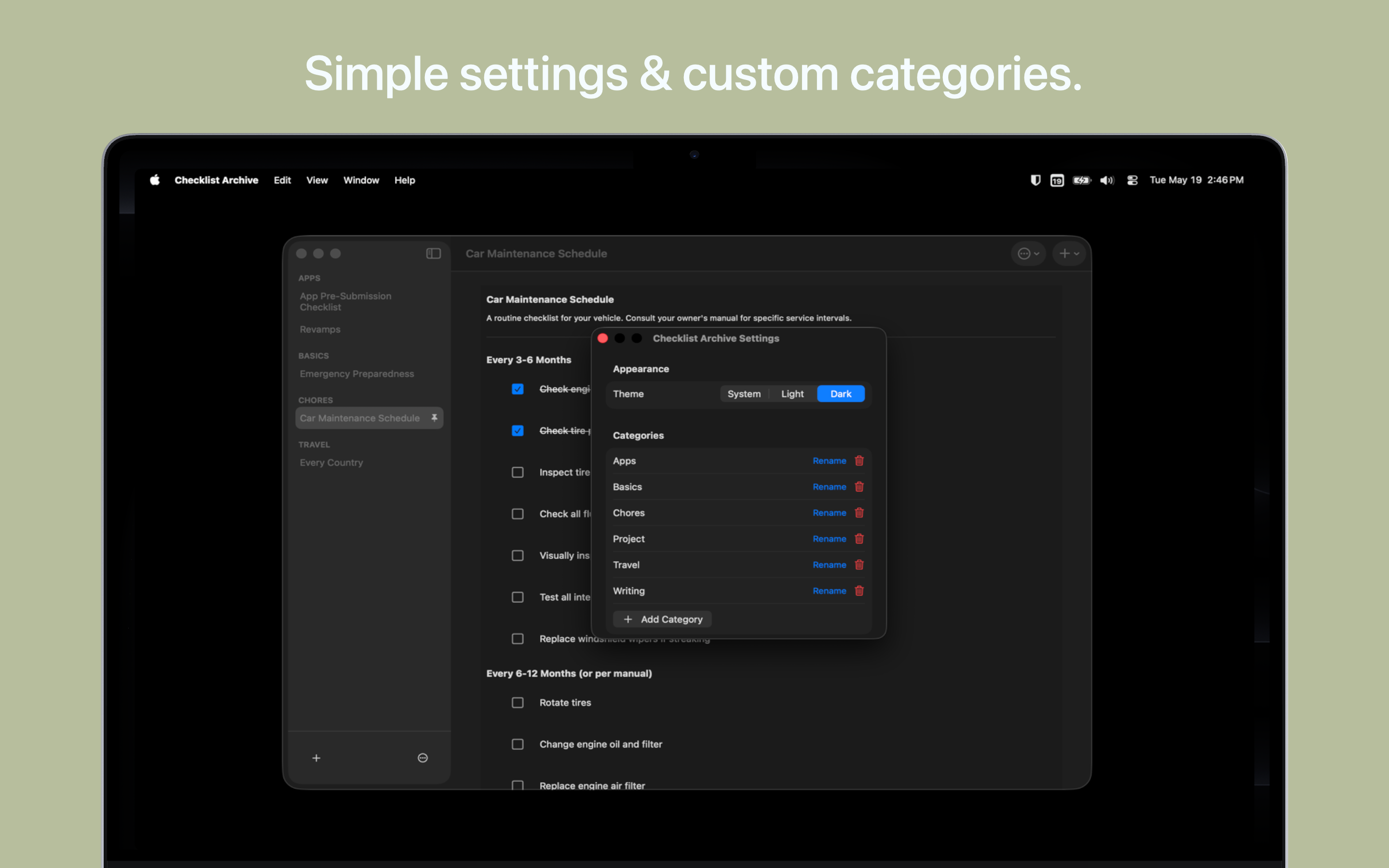 Checklist Archive MacOS screenshot 3