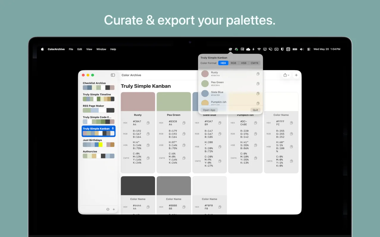 Color Archive macOS screenshot 1