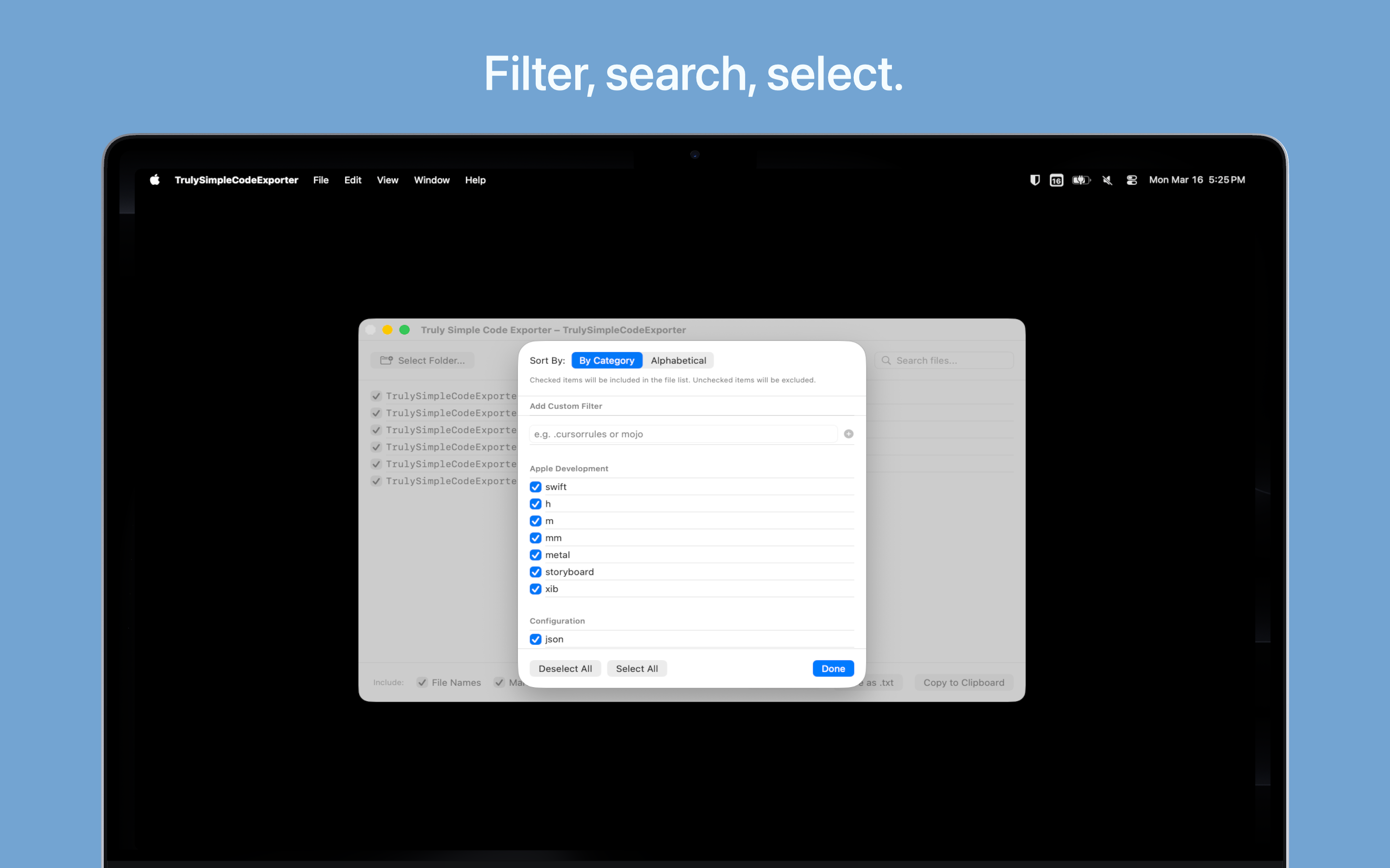 Truly Simple Code Exporter screenshot 2