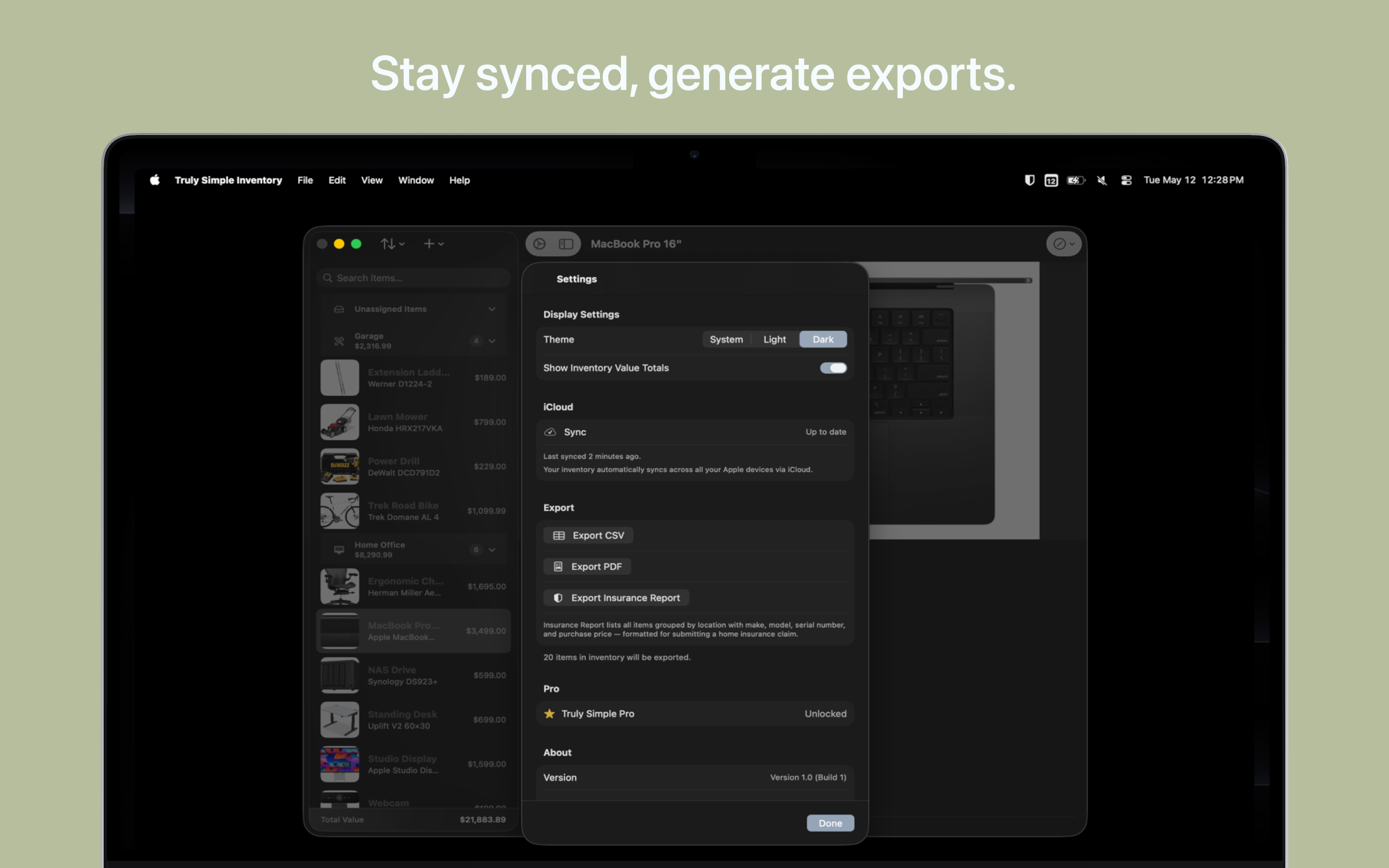 Truly Simple Inventory MacOS screenshot 3