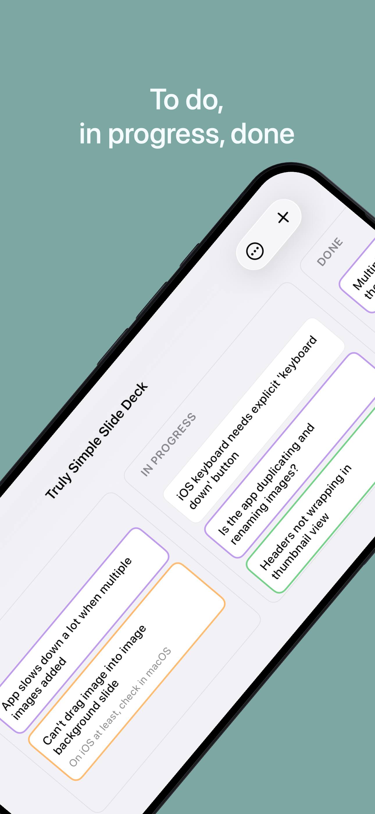 Truly Simple Kanban iOS screenshot 1