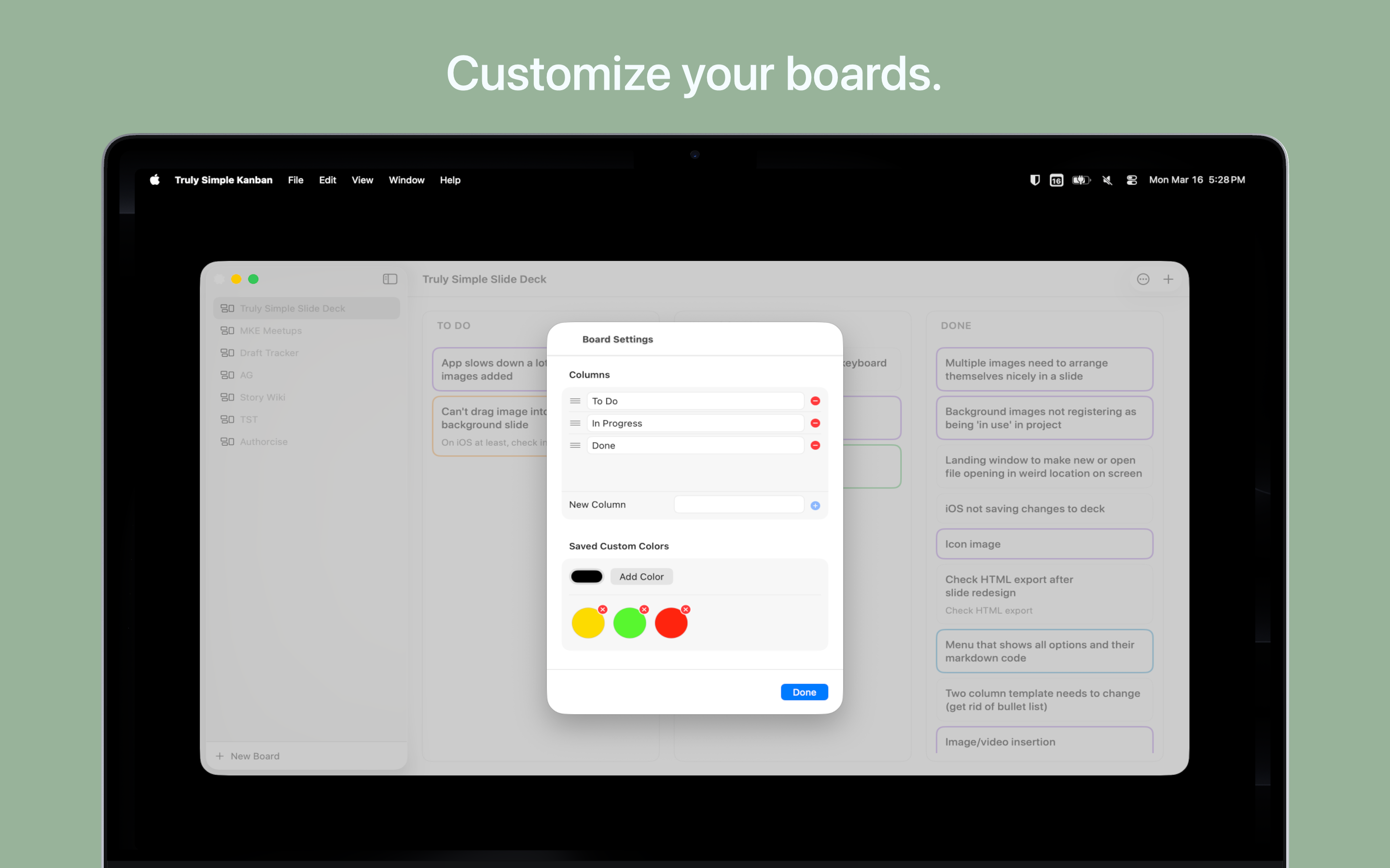 Truly Simple Kanban Mac screenshot 2