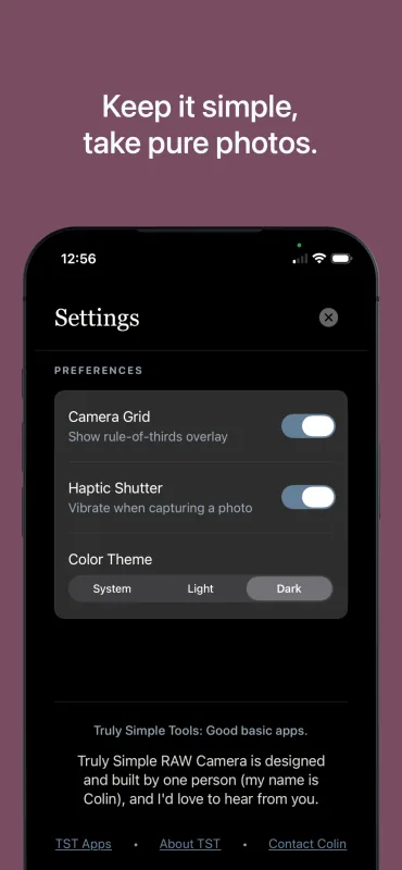 Truly Simple RAW Camera iOS screenshot 3