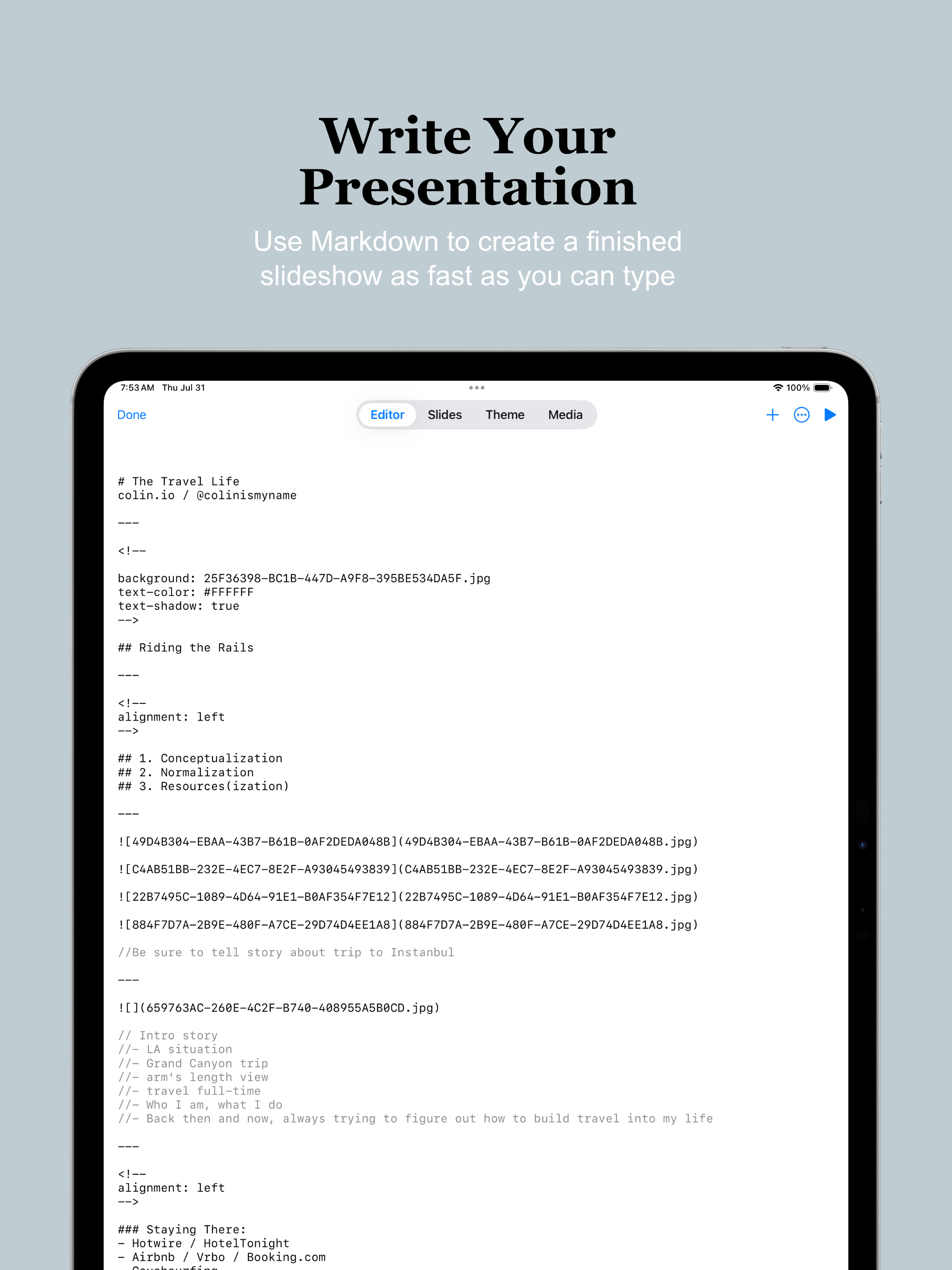 Trulys Simple Slide Deck iPad screenshot 1
