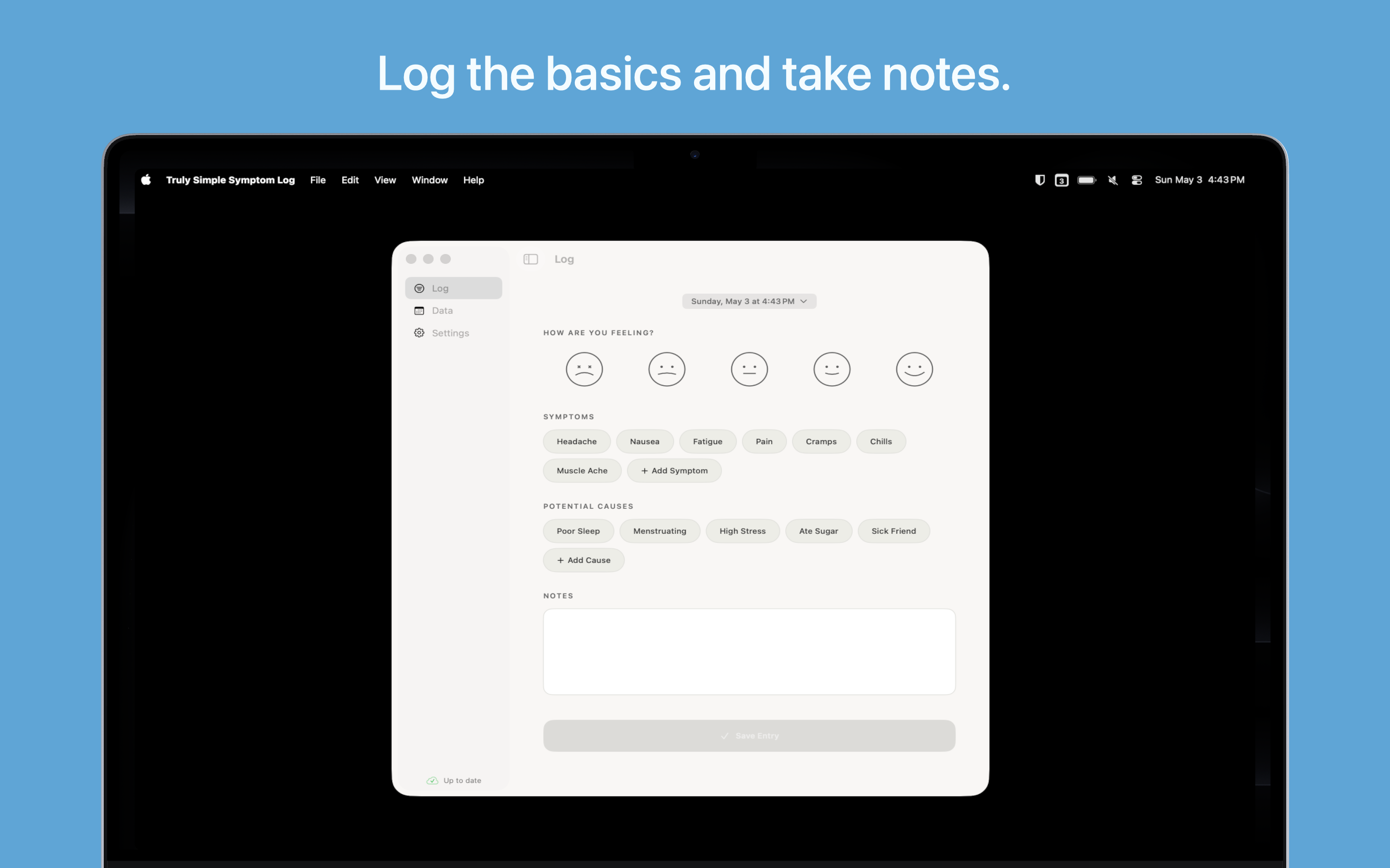 Truly Simple Symptom Log MacOS screenshot 1