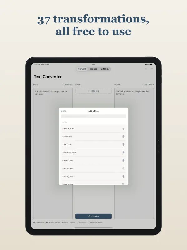 Truly Simple Text Converter iPad screenshot 5