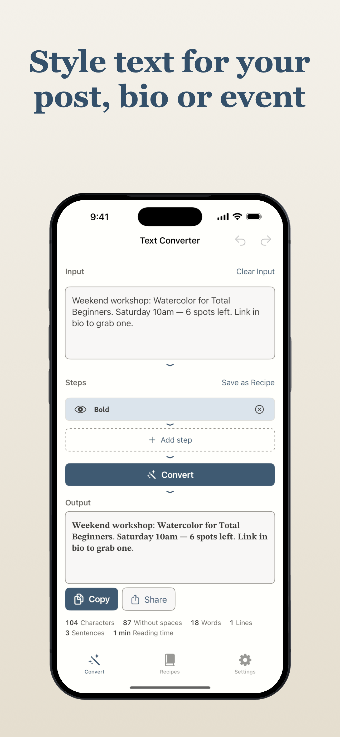 Truly Simple Text Converter iOS screenshot 1
