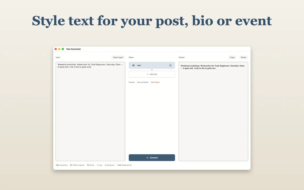 Truly Simple Text Converter macOS screenshot 1