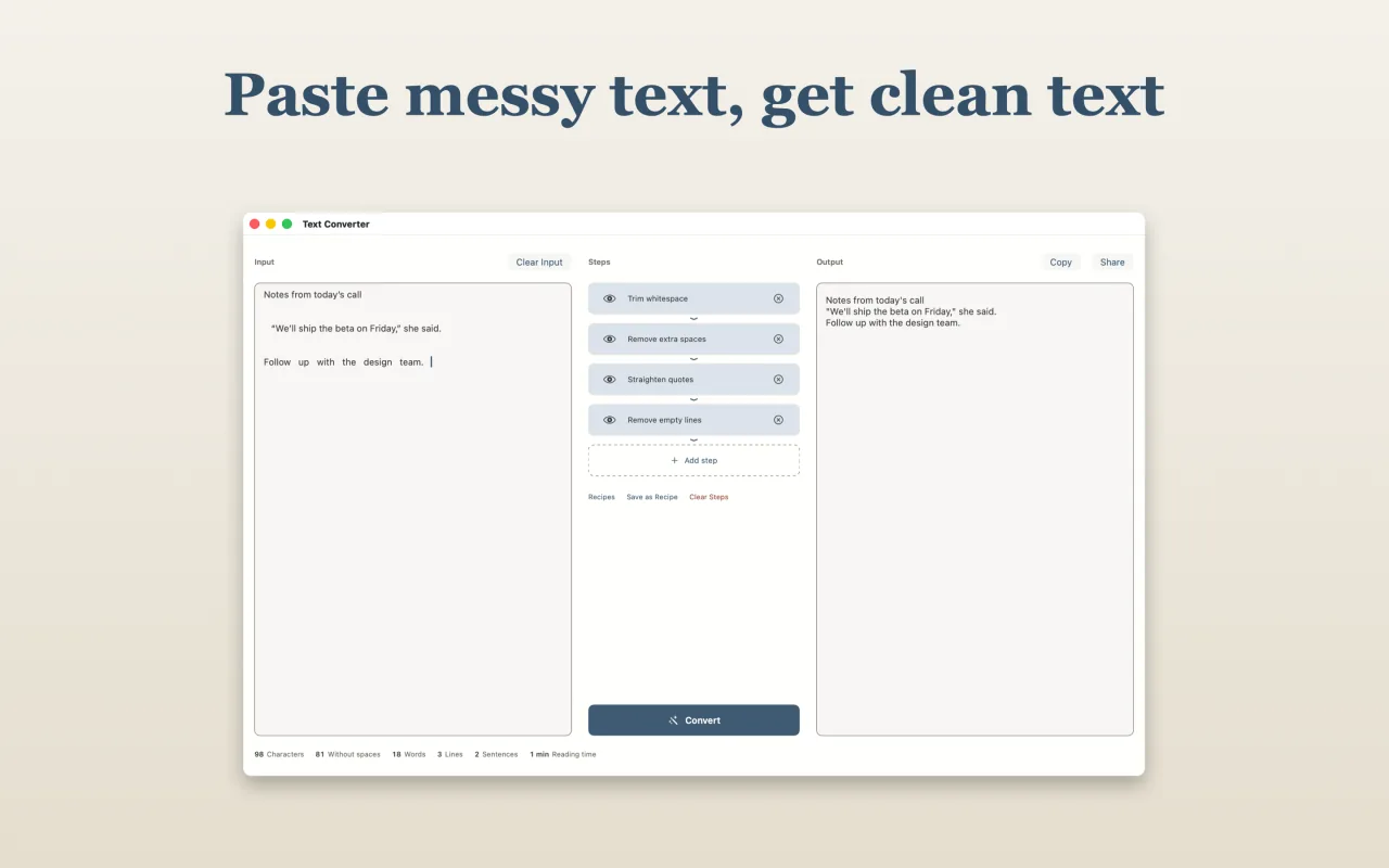 Truly Simple Text Converter macOS screenshot 2