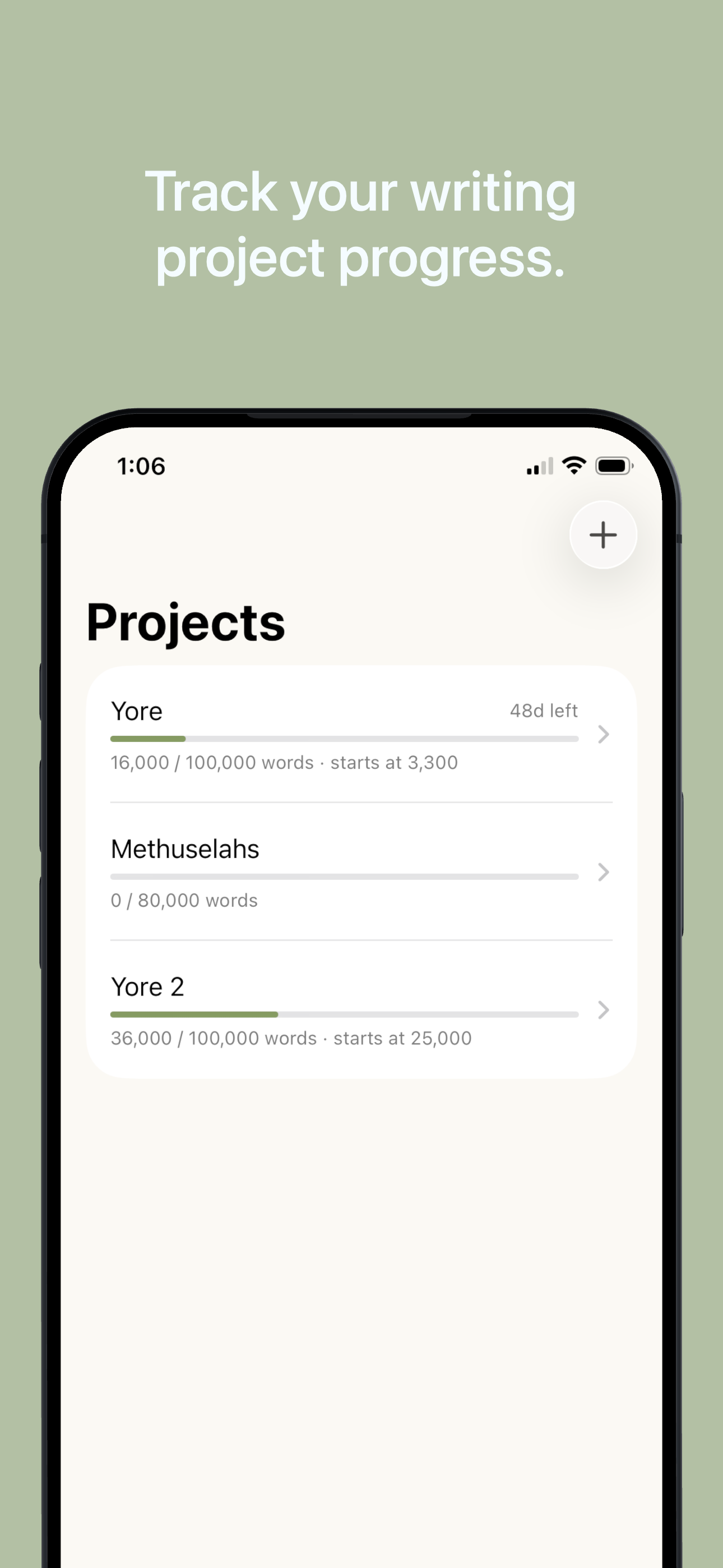 Truly Simple Word Tracker iOS screenshot 1