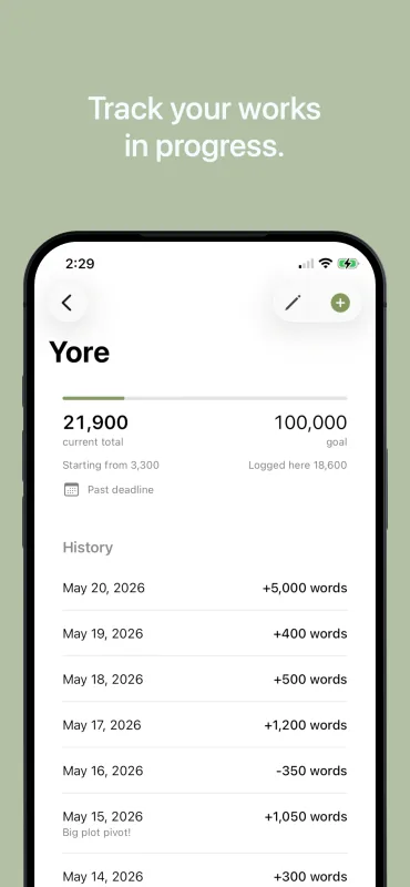 Truly Simple Word Tracker iOS screenshot 1
