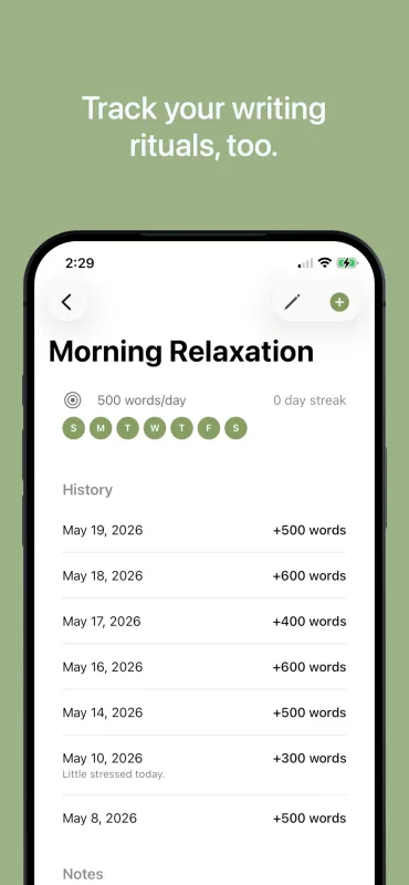 Truly Simple Word Tracker iOS screenshot 2