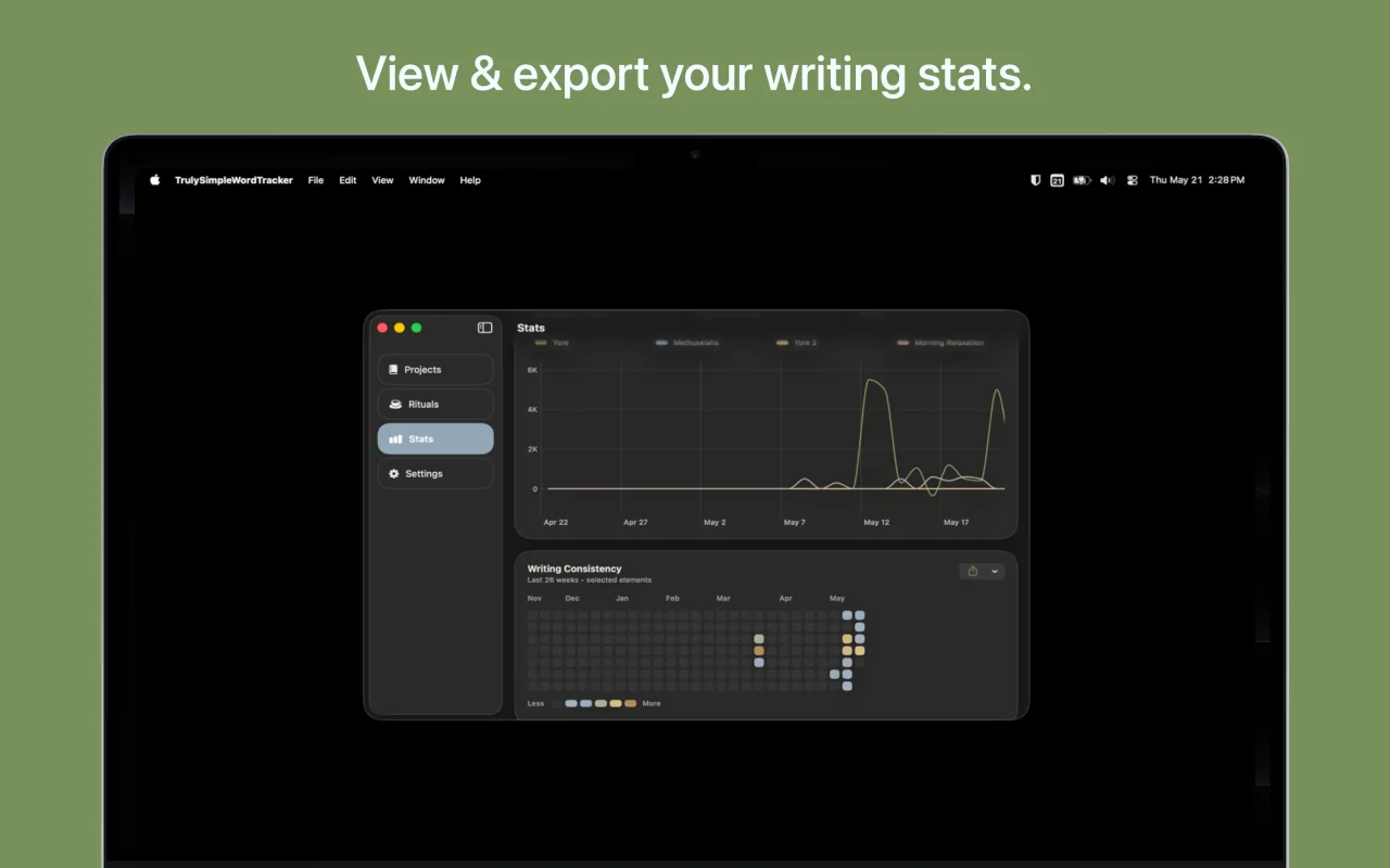 Truly Simple Word Tracker Mac screenshot 3